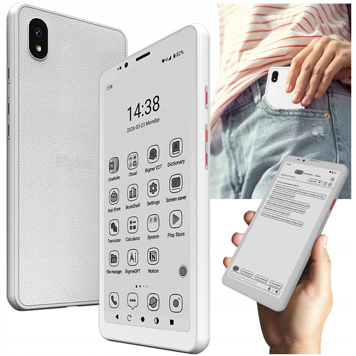 Czytnik E-book Czarno-biały ekran Smartfon 5,84" 6/128 Gb Bigme Hibreak S