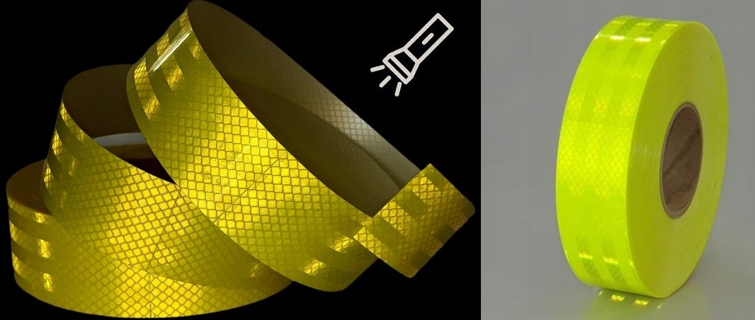 TAŚMA ODBLASKOWA SAMOPRZYLEPNA NAKLEJKA SELEDYNOWA Szerokość 50 mm
