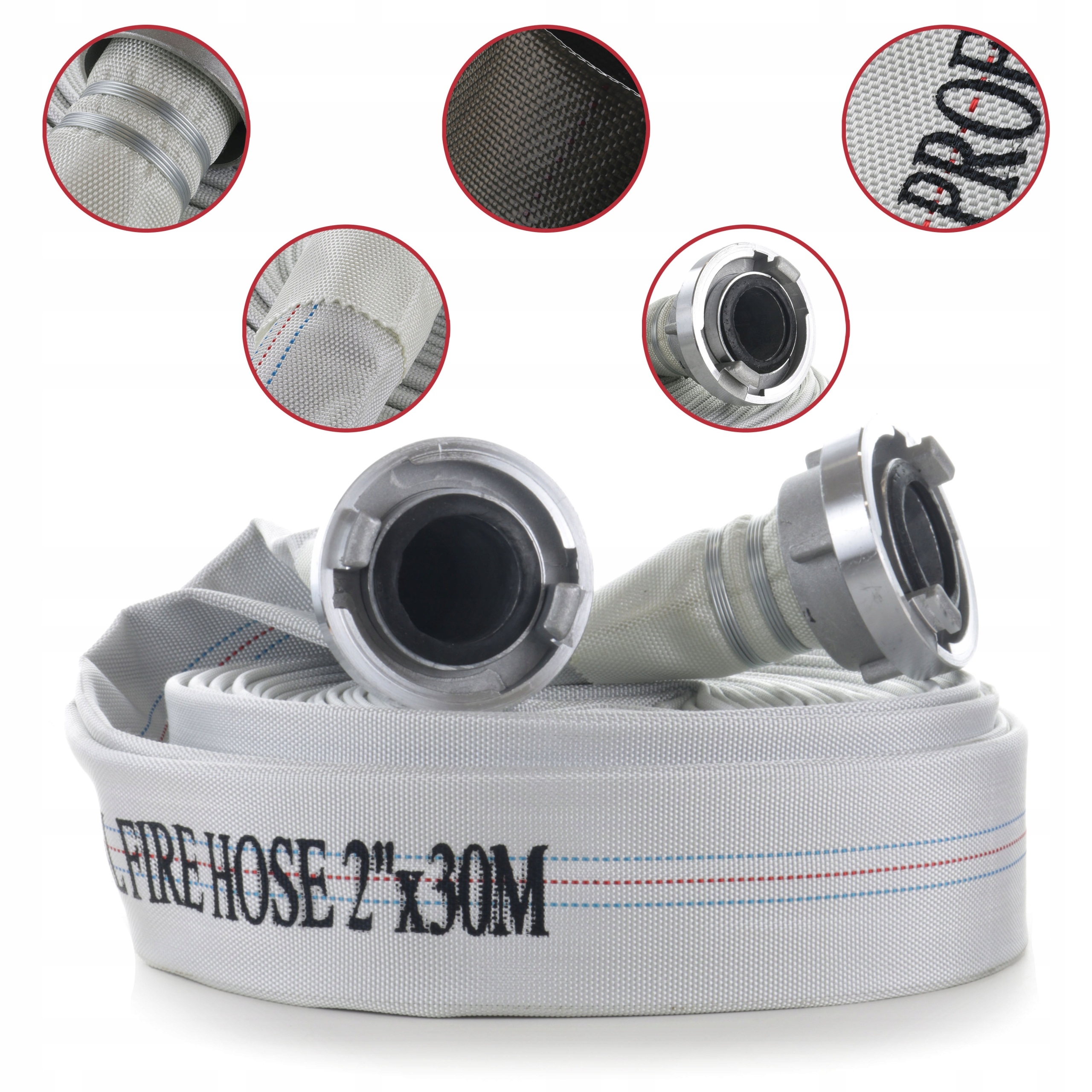 Wąż strażacki do nawadniania deszczowni pompy wody Storz 2 cale 52 mm 30m W