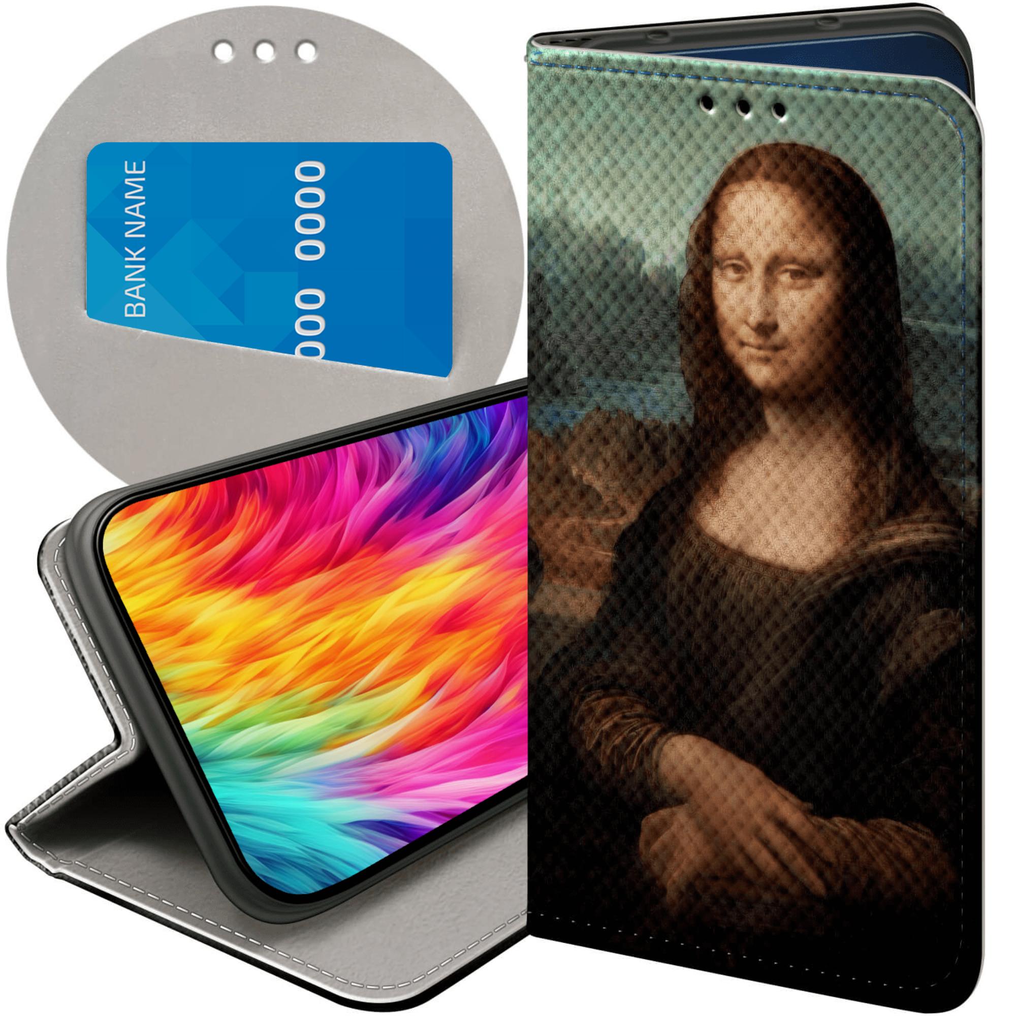 Etui Z Klapką Do Oppo A40 Leonardo Da Vinci Mona Łasiczka Futerał