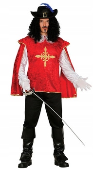 Kostým Mušketýr červený šerm rytíř