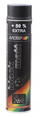 Lakier akrylowy Czarny Mat Motip spray 600ml