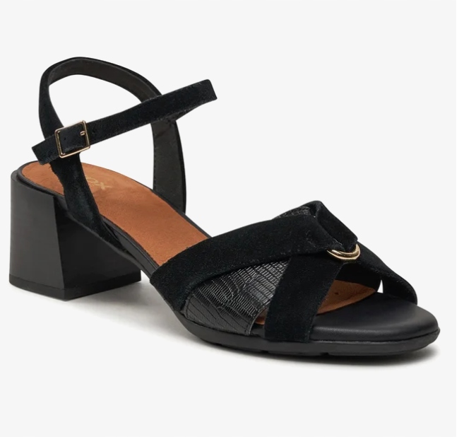 Geox Dámské Kožené Sandály Černé Kostka 38 Jwj