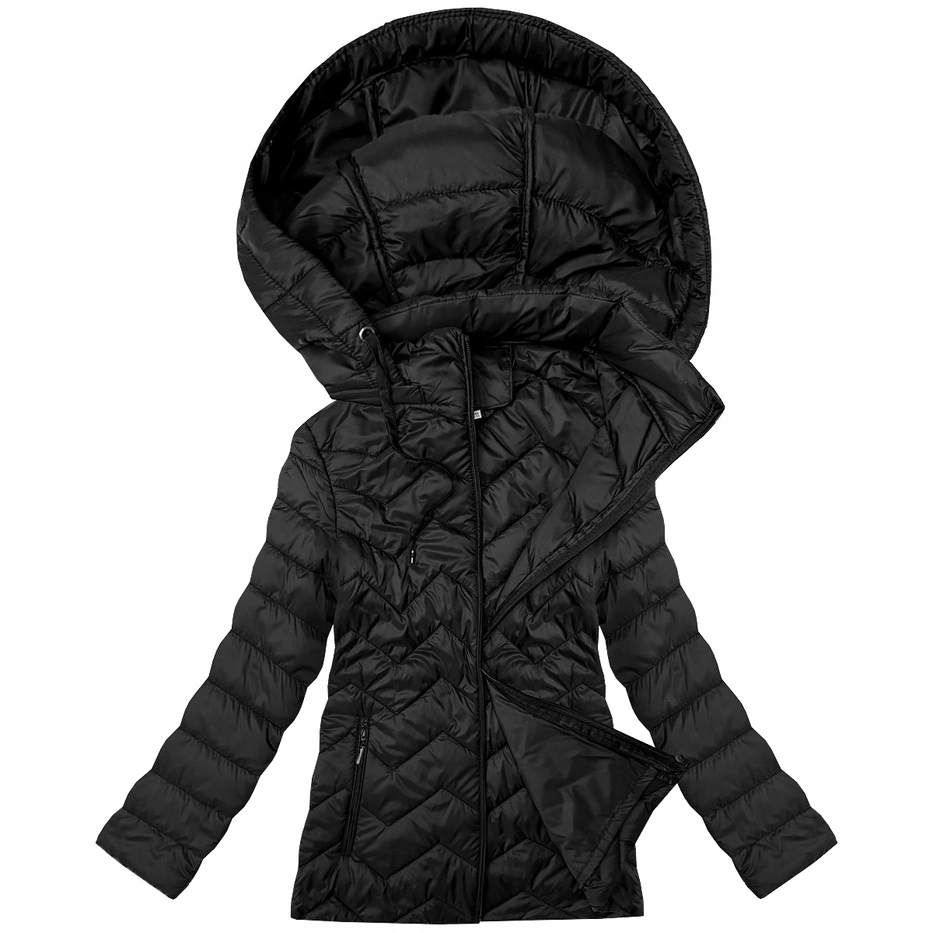 Prošívaná Bunda Plus Size 16M9267 Černá 52