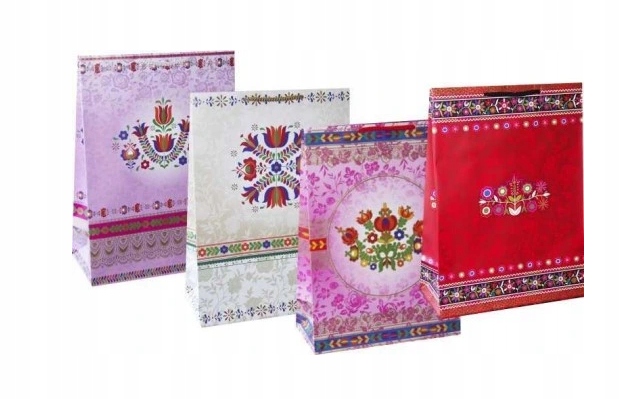 Torebka na prezenty urodzinowa FOLK TL2 1szt