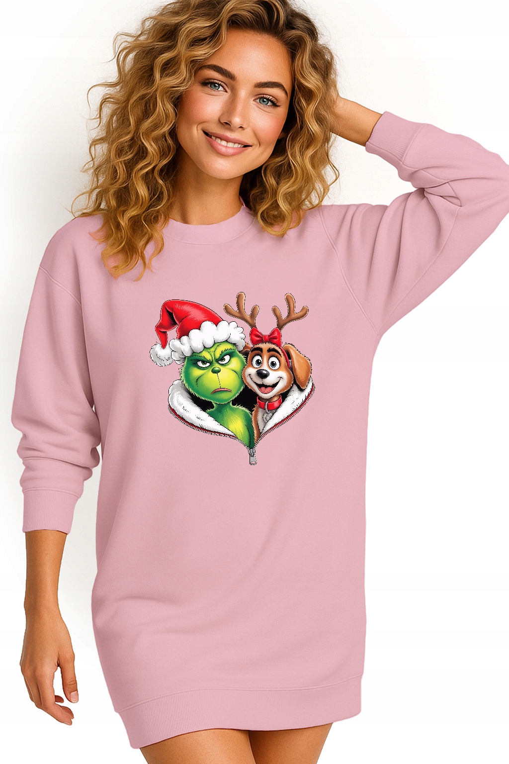 Mikina Vánoční Oversize Šaty Grinch Sob Dárek Vánoce XXL