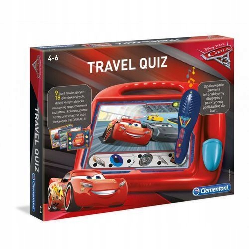Auta Cars Gra Travel Quiz Interaktywne Pióro Clementoni Do Auta Samochodu Baterie Brak