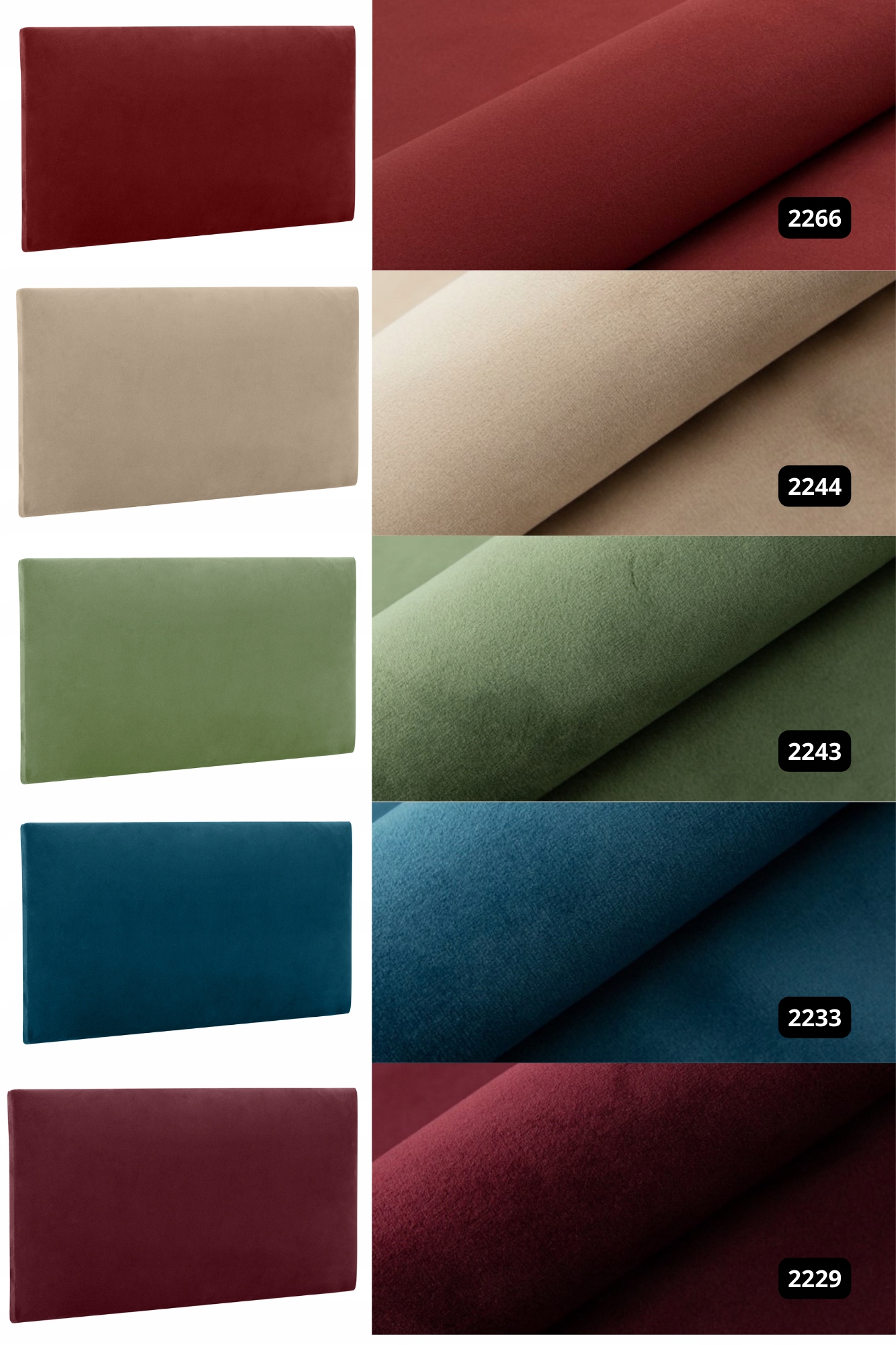 panel tapicerowany ścienny jasny 60x30 cm Kolor obicia różowy