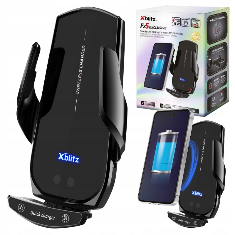 Xblitz Automatyczny Uchwyt Samochodowy Z Ładowaniem Na Kratkę FX5 Exclusive