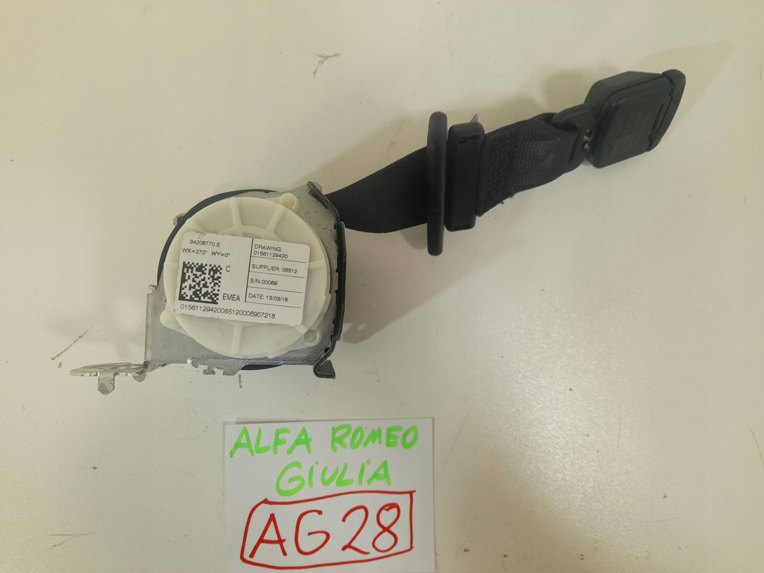Alfa Romeo Giulia hinten mitte Gurten Sicherheits 01561129420 (AG28)