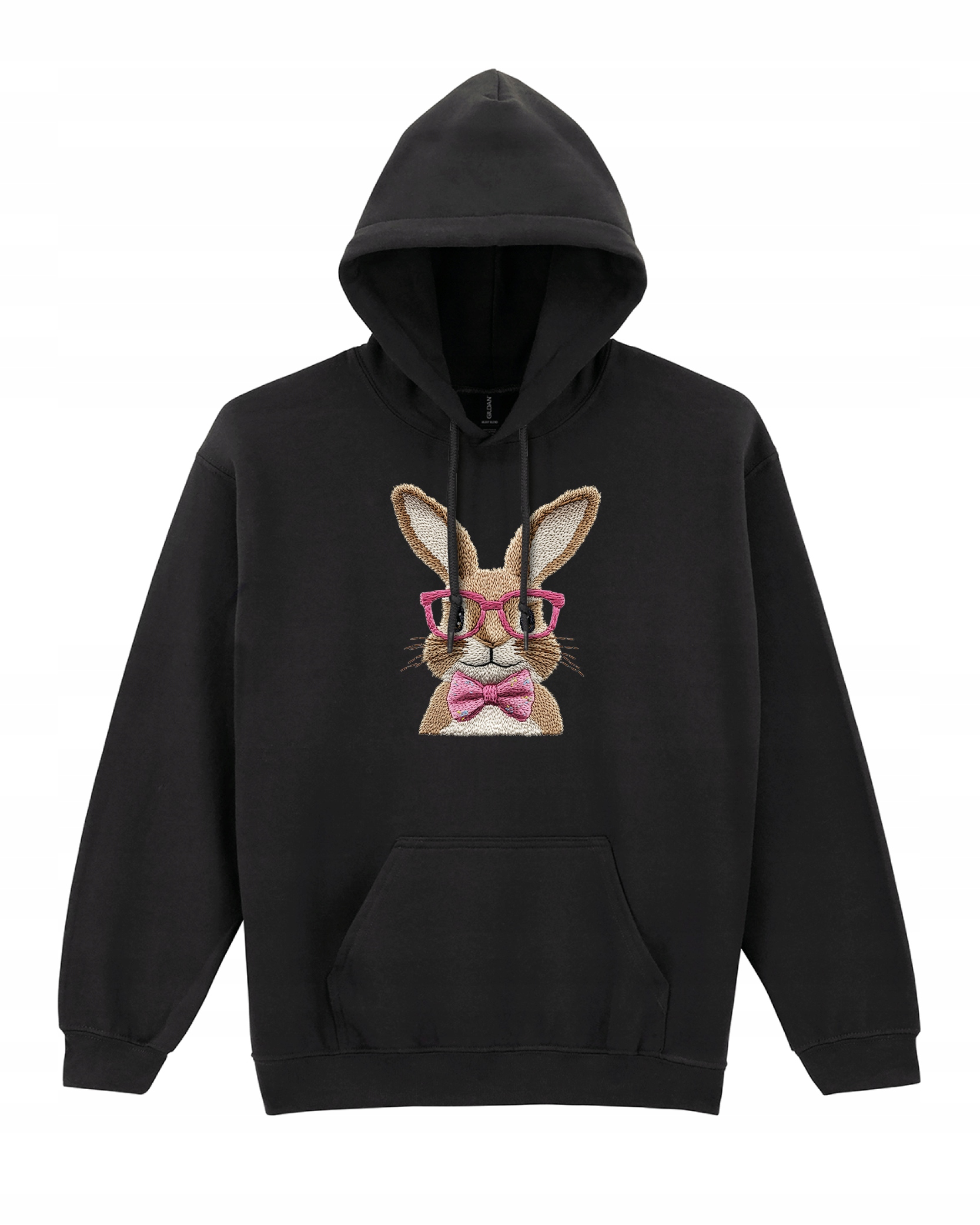 Mikina s kapucí Zajíc s motýlkem Velikonoce Černá XL