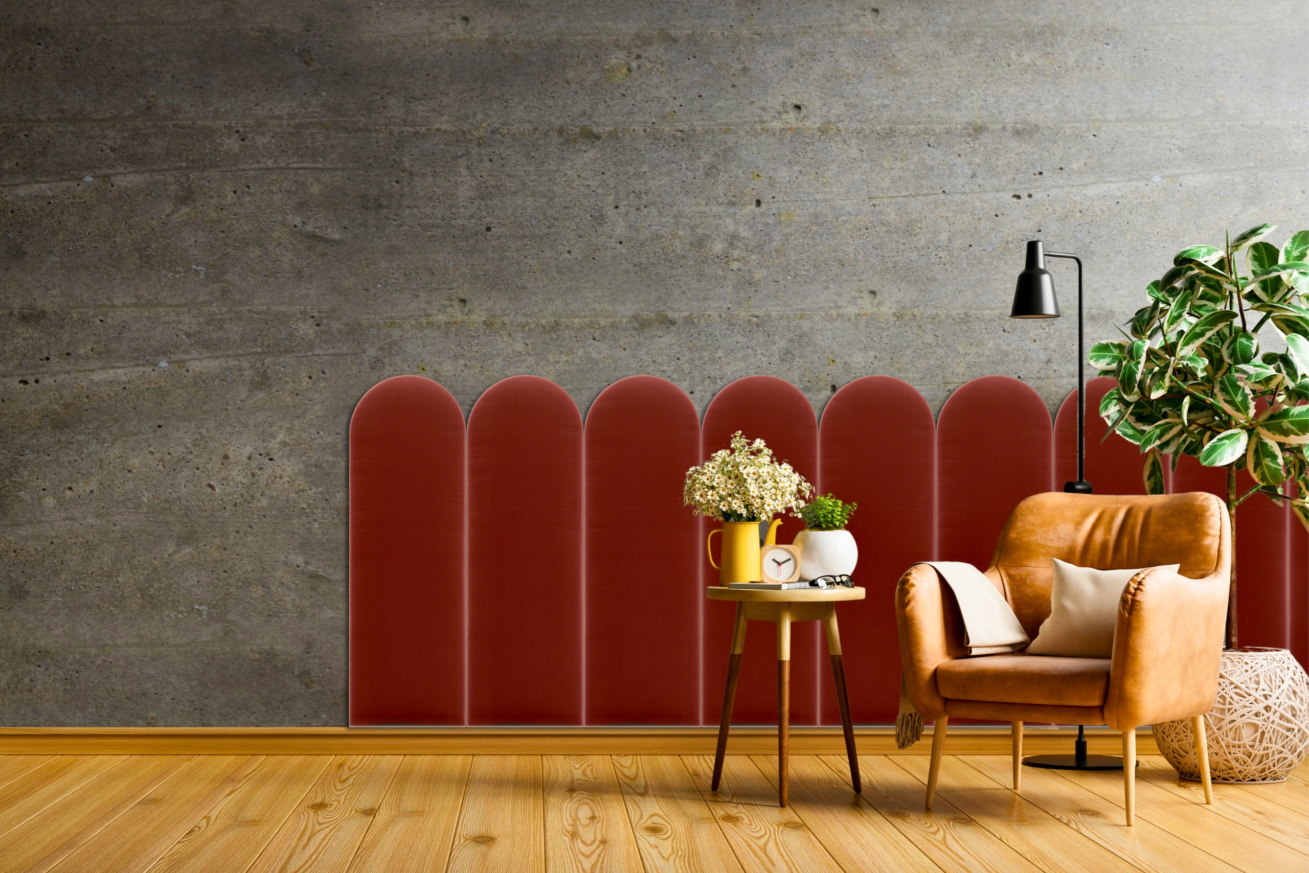 Panele Na Ścianę Miękkie Płotki Tapicerowane WELUR PŁOTEK 20x80 BORDOWY Stan opakowania oryginalne