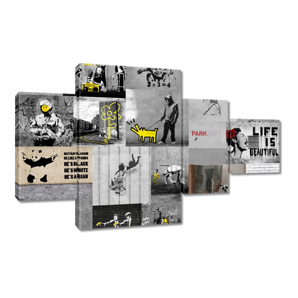 

Obraz 130x80 Mix Kolaż Collage Banksy