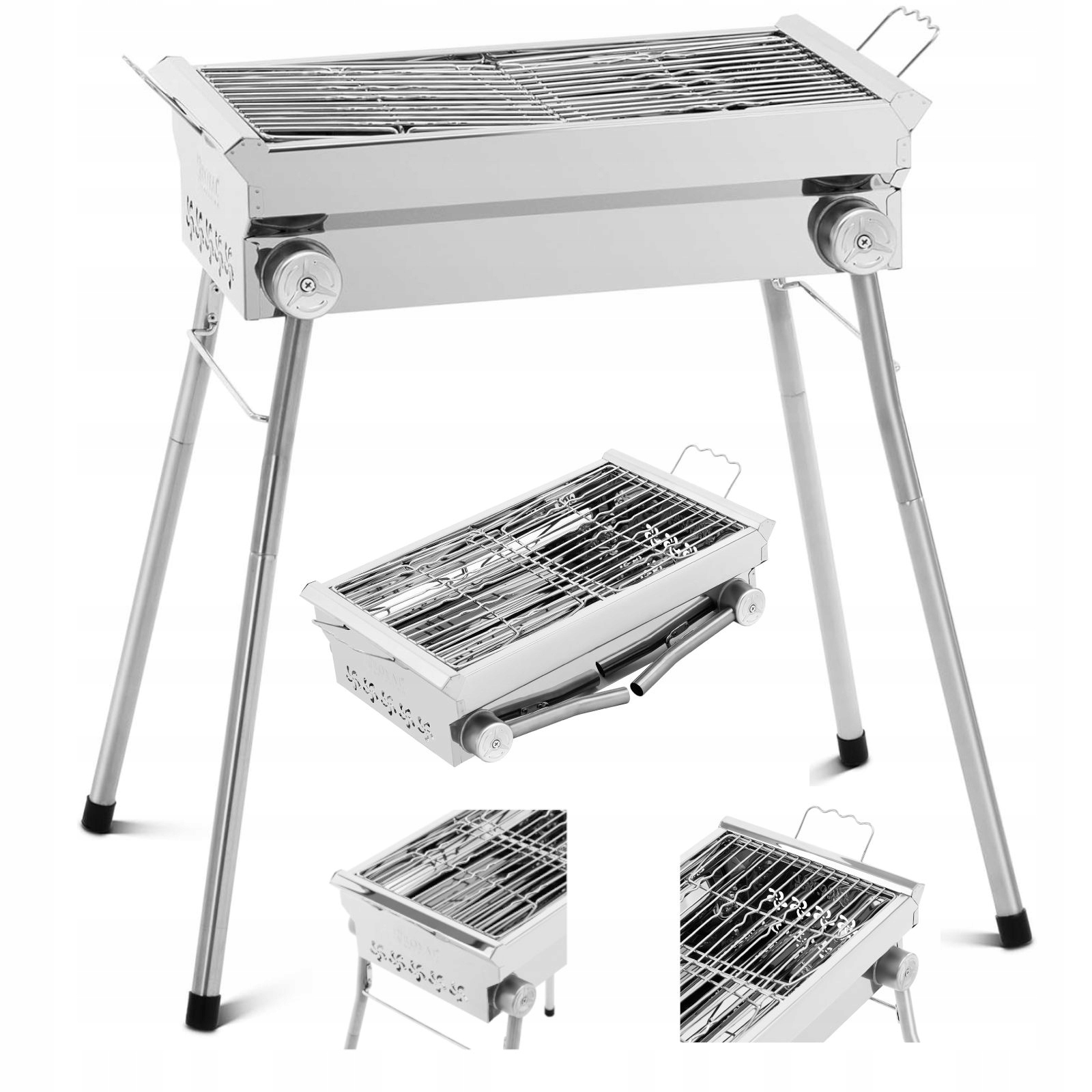 Skladací uhlíkový gril s roštom 43 x 25 cm