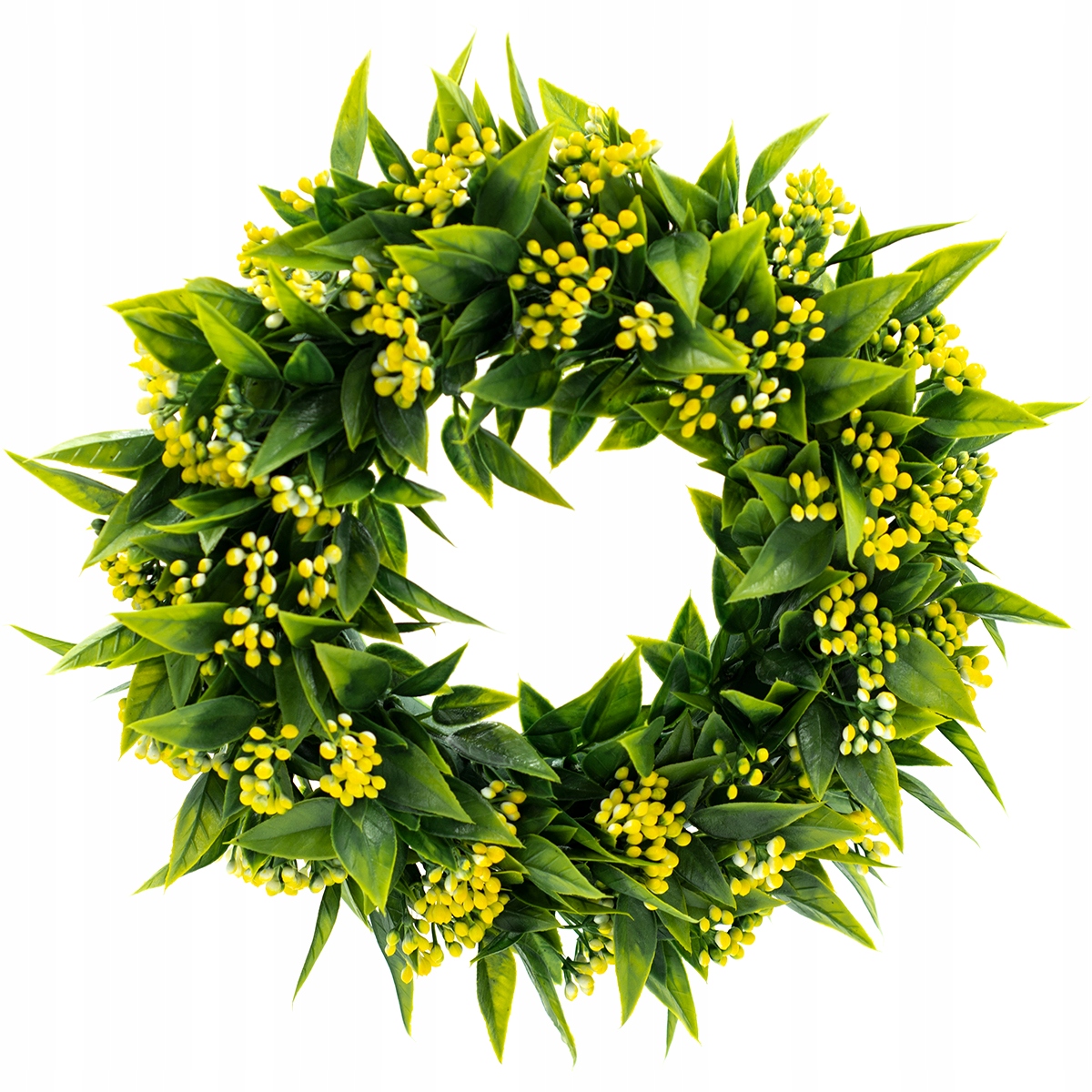 WIANEK WIOSENNY Z ŻÓŁTYCH KULECZEK KWIATKÓW STROIK WIOSENNY