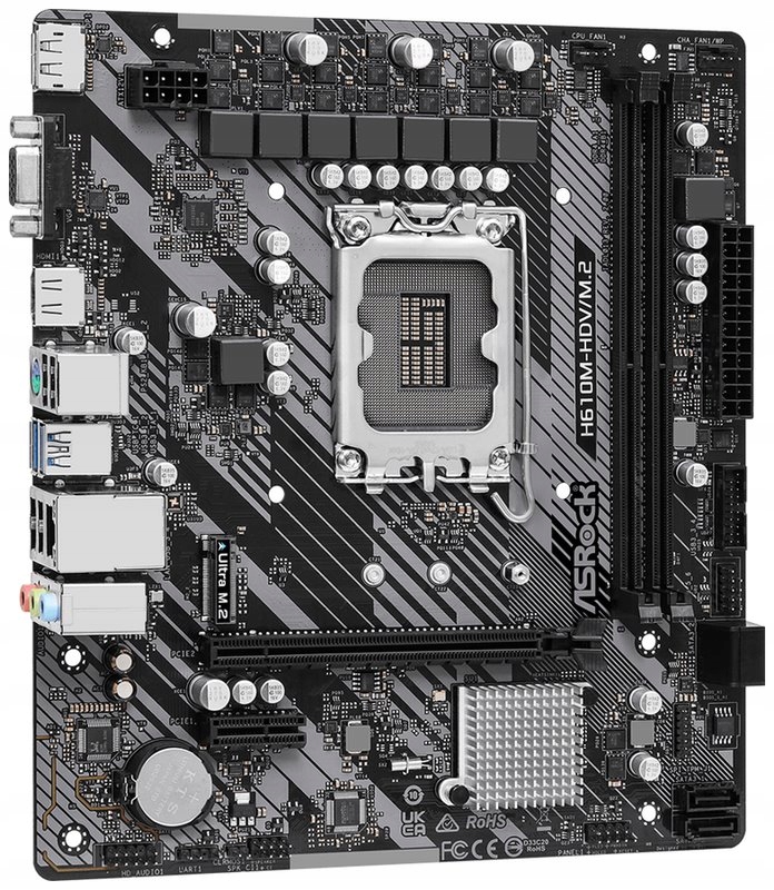 ASRock H610M-HDV/M.2 LGA1700 Intel H610 2x DDR4 DIMM Hdmi Dp Vg