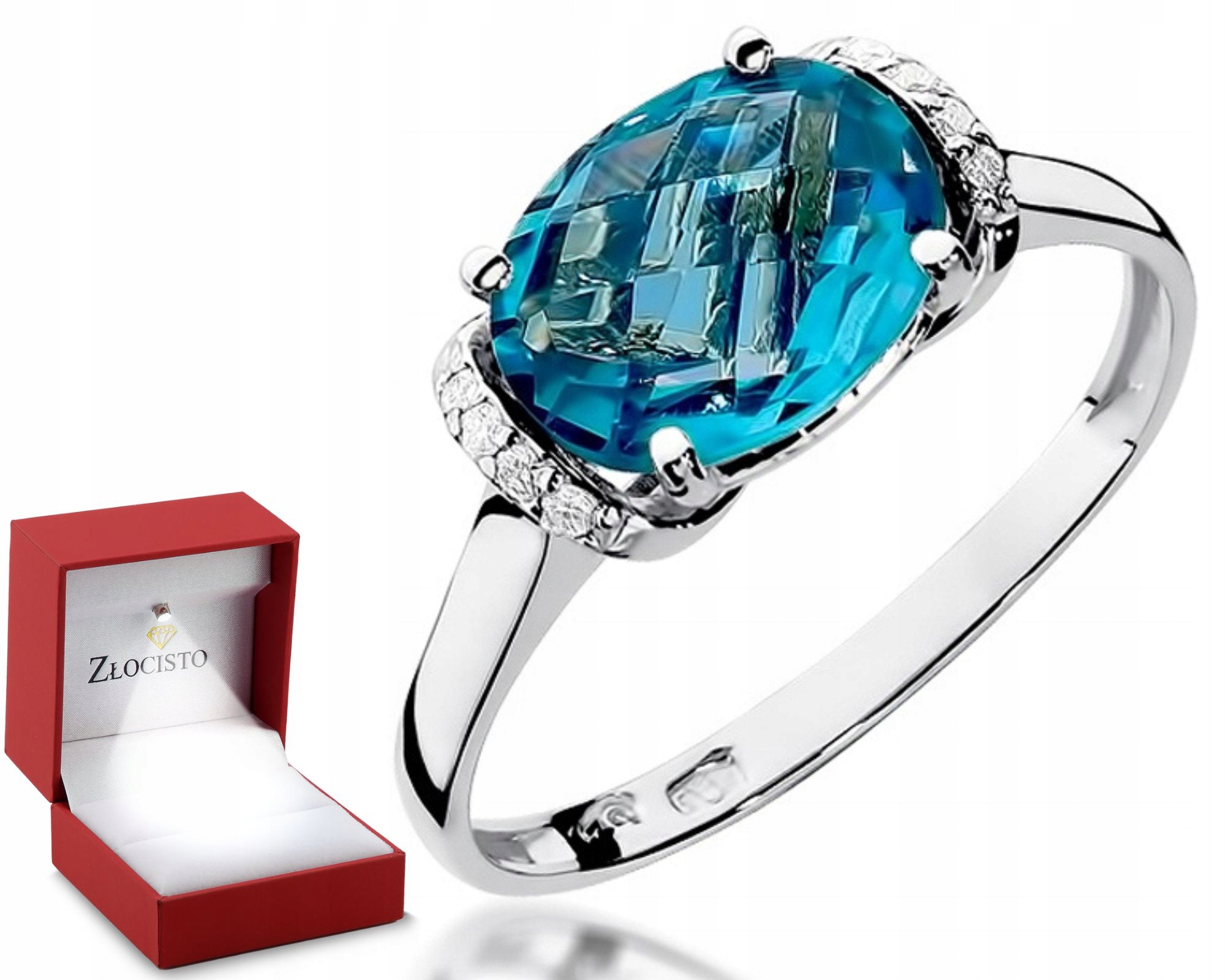 Prstýnek Topaz Brilianty Gravírování Bonus 585