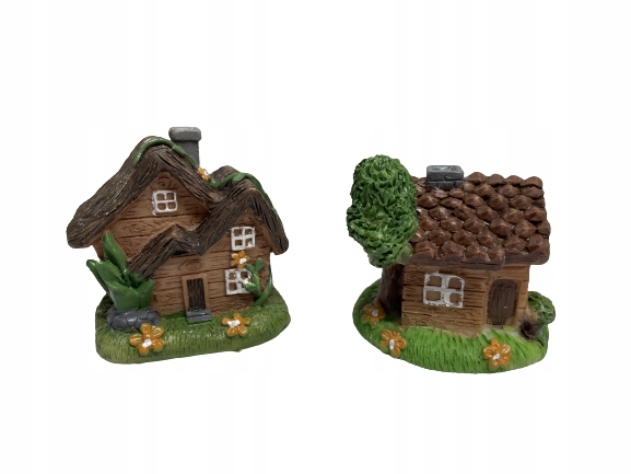 DOMEK BRĄZOWY PODWÓJNY FIGURKA CHATKA DOMKI DOM Marka bez marki