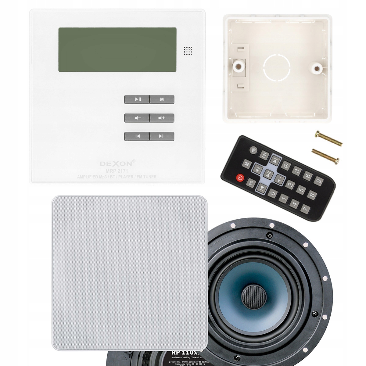 DEXON RADIO PODTYNKOWE BLUETOOTH DO ŁAZIENKI BIAŁE