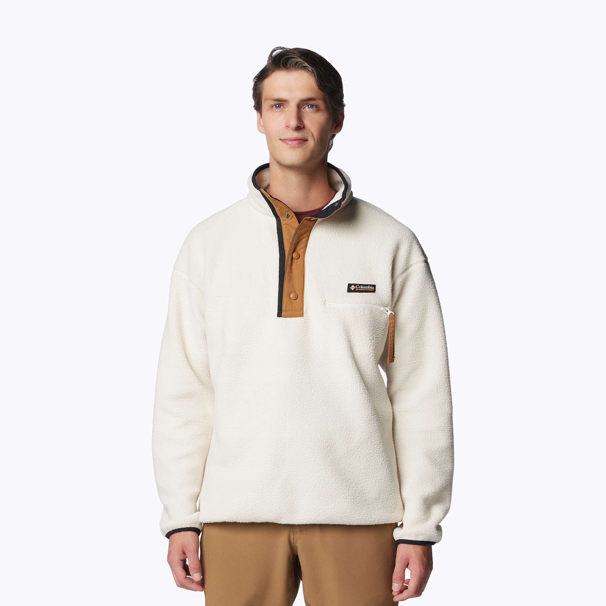 Bluza polarowa męska Columbia Helvetia II Half Snap Fleece chalk M