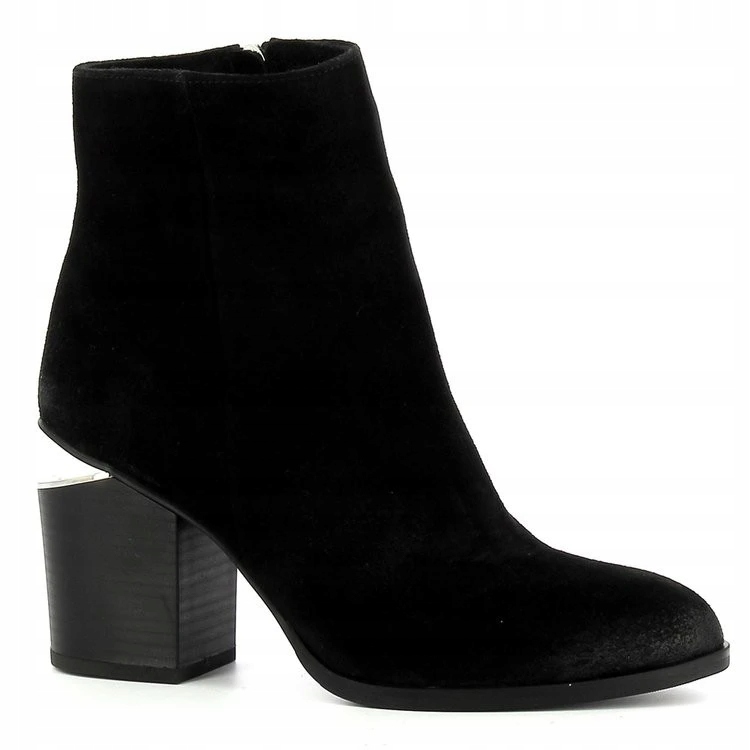 Carinii B7861 Kotníkové Boty Kozačky Semišová Kůže Černé 38