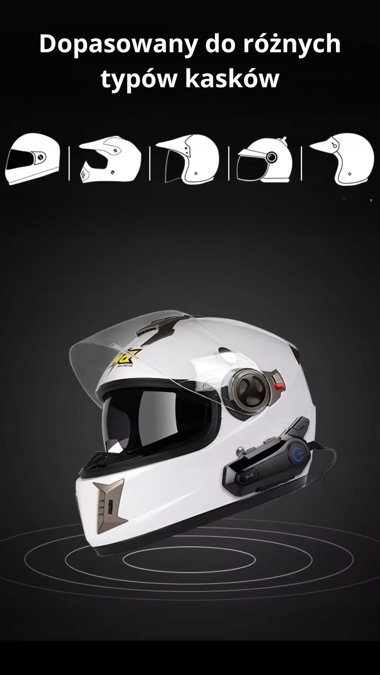 Interkom motocyklowy MOTOM Intercom do kasku i motocykla Liczba zestawów na 1 kask