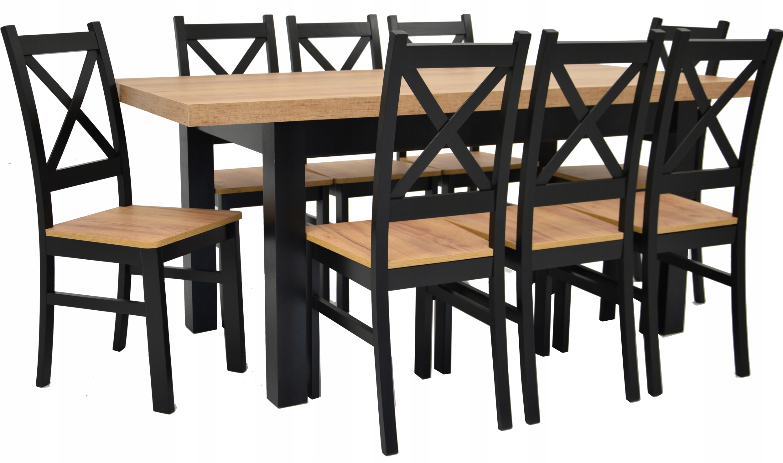 SKANDYNAWSKI Rozkładany stół 180cm 8 krzeseł SALON