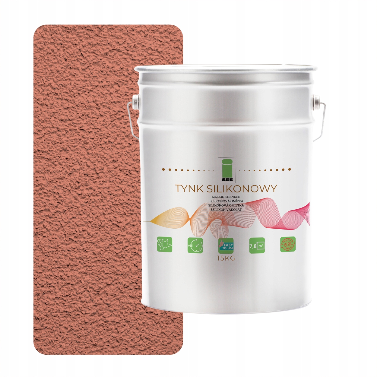 Silikonová Fasádní Omítka Zesílená Lososová Tmavá 1.5 MM, Trvanlivá, 15 Kg