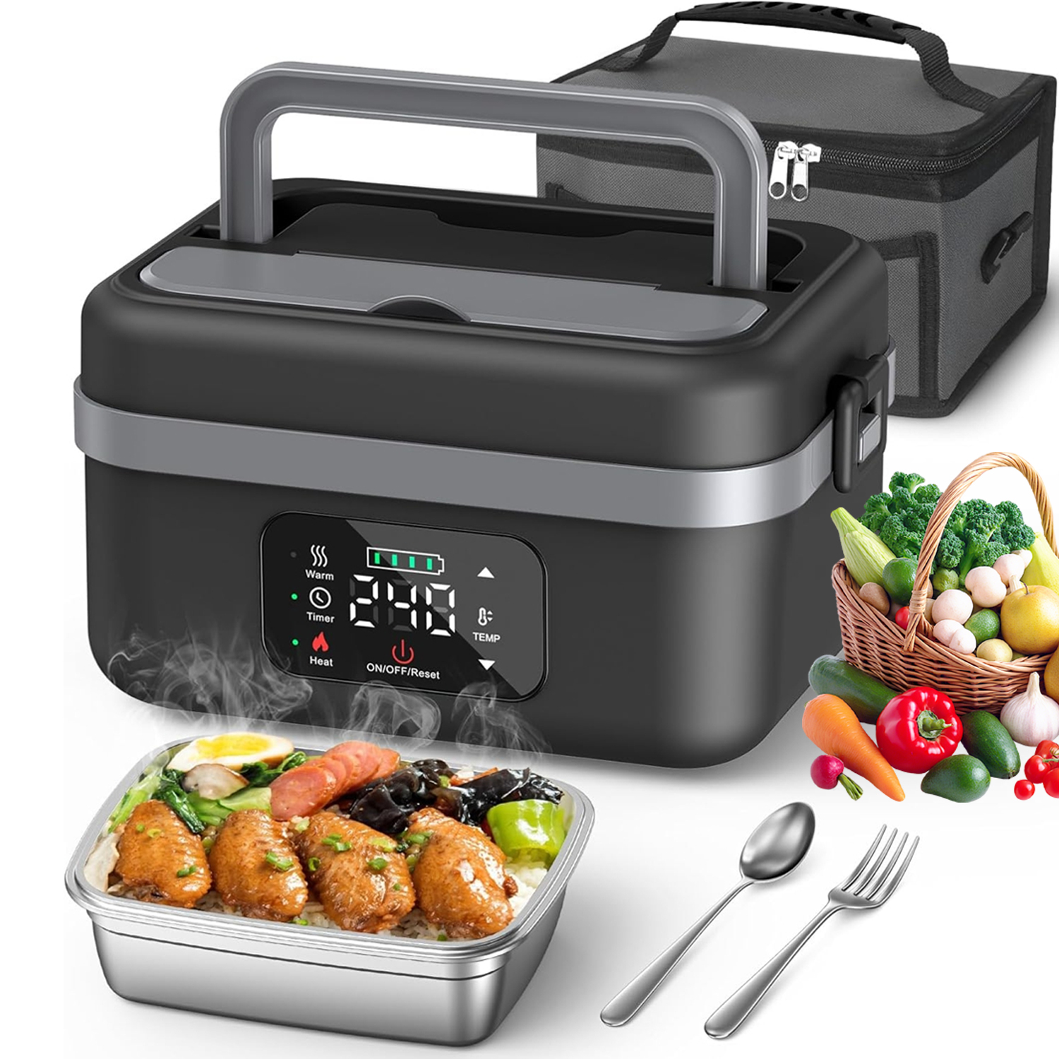 Praktický Izolovaný Elektrický Obědový Box 1000 ML Pro Kanceláře, Staveniště