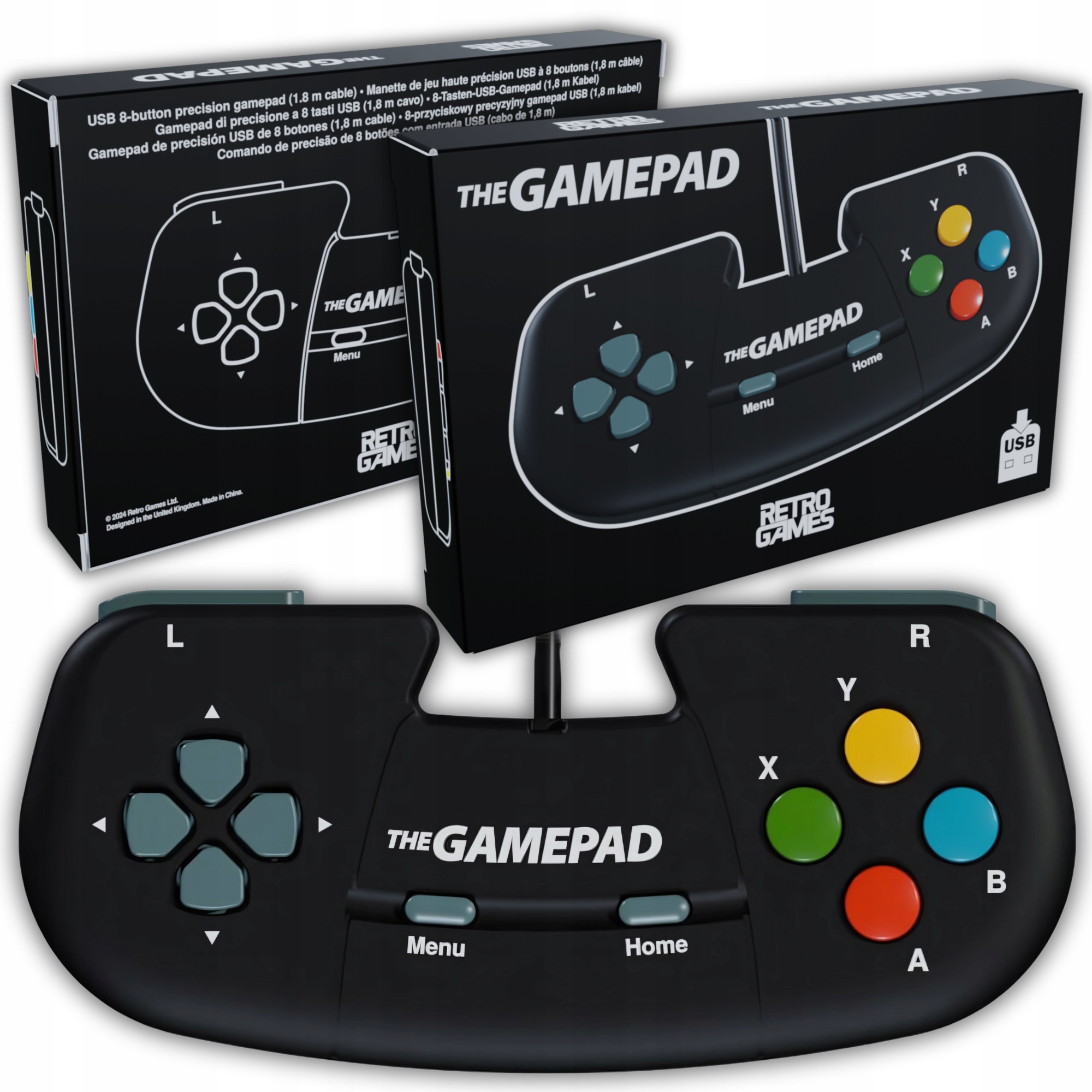 Retro Gamepad pro The Spectrum THEC64 THEA500 Mini THE400 Mini Pc kabelový