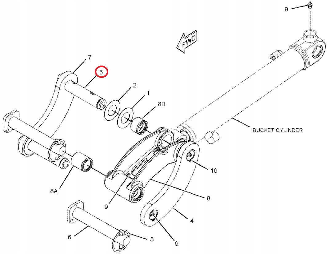 ШТИФТ МУФТЫ КОВША CAT 301.8, 301.5 2299246