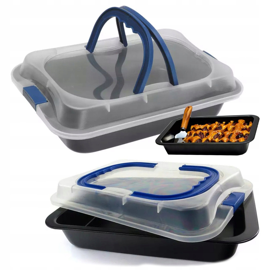 FORMA BLACHA PIECZENIA STALOWA DNO NIEPRZYWIERALNA WYPIEKÓW Z POKRYWĄ