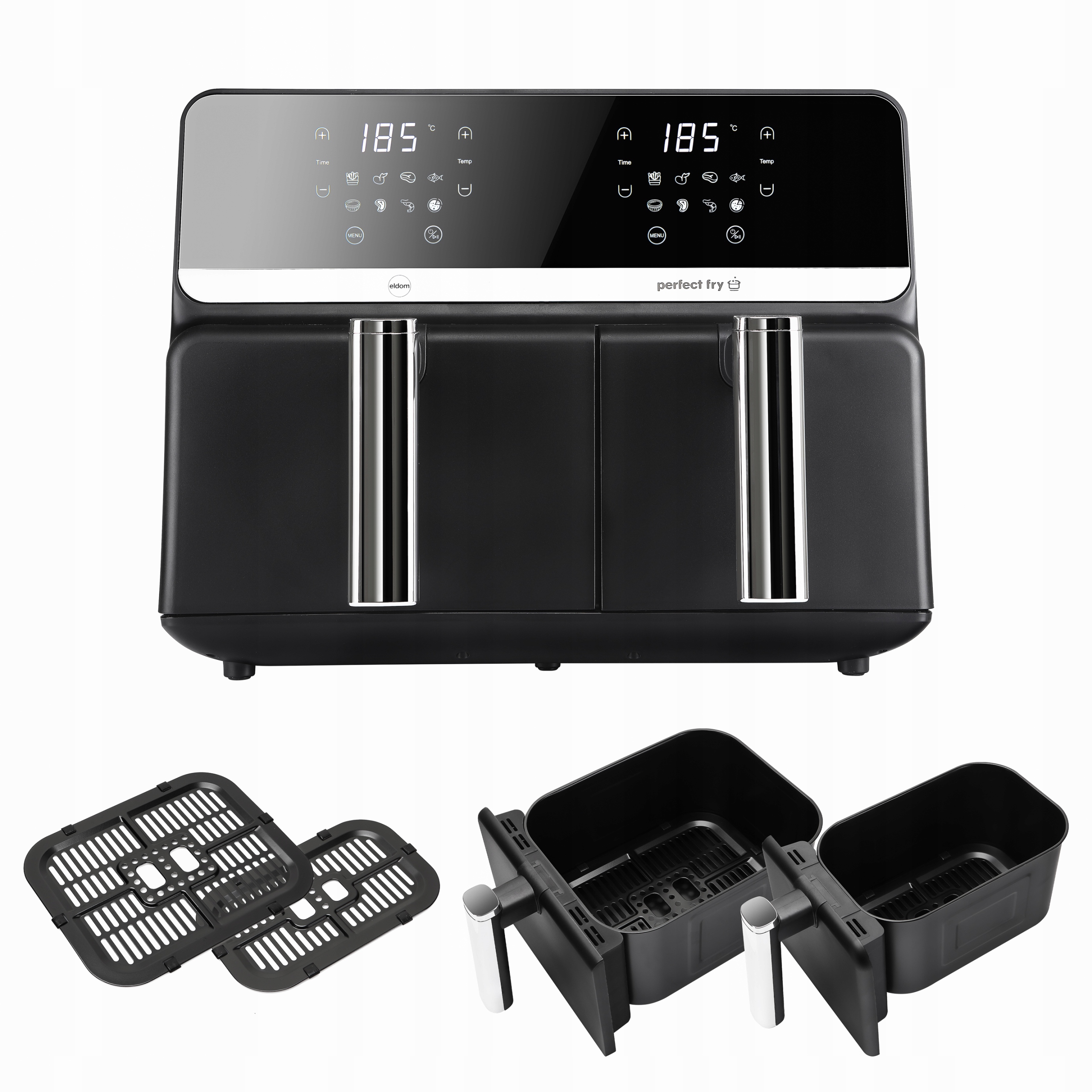 Frytkownica Beztłuszczowa Podwójna Air Fryer 9L 2200W Frytownica 2 Komory