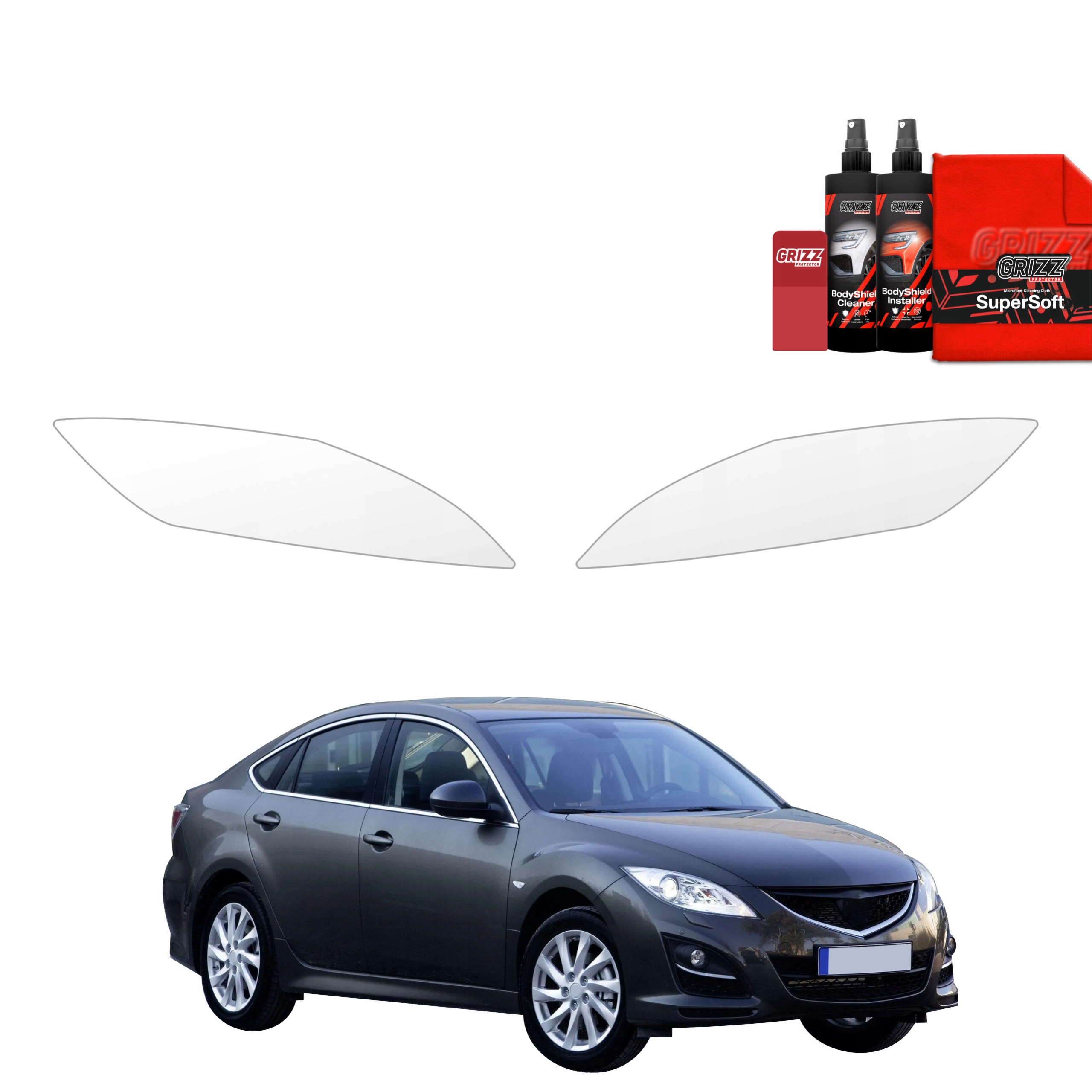 2v1 Fólie Ppf dýha na lampy pro Mazda 6 2 Sedan 4D (2010-2013)