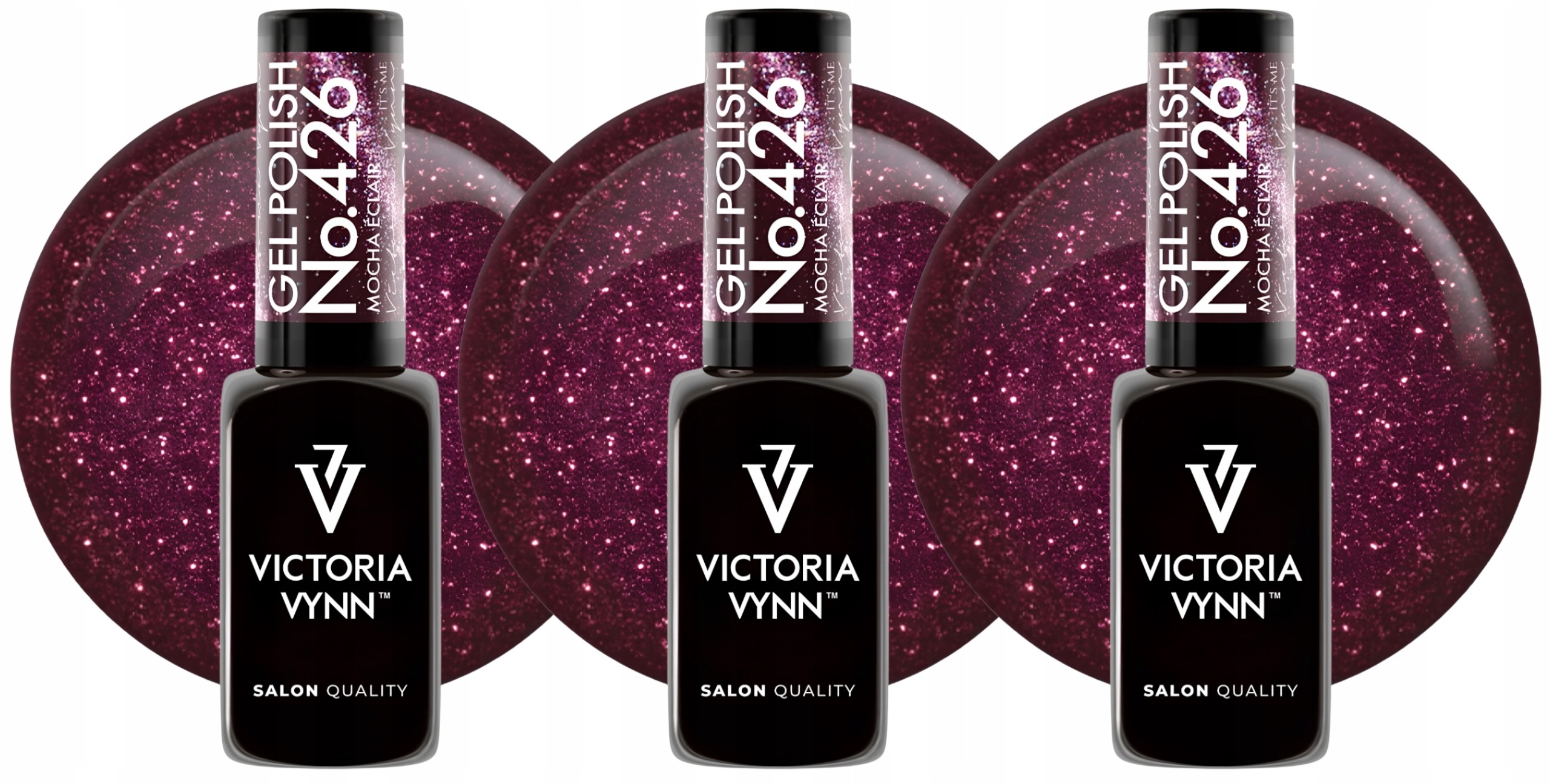 3 x Victoria Vynn Gel Polish 426 Cat Eye Mocha Éclair, 8 ML