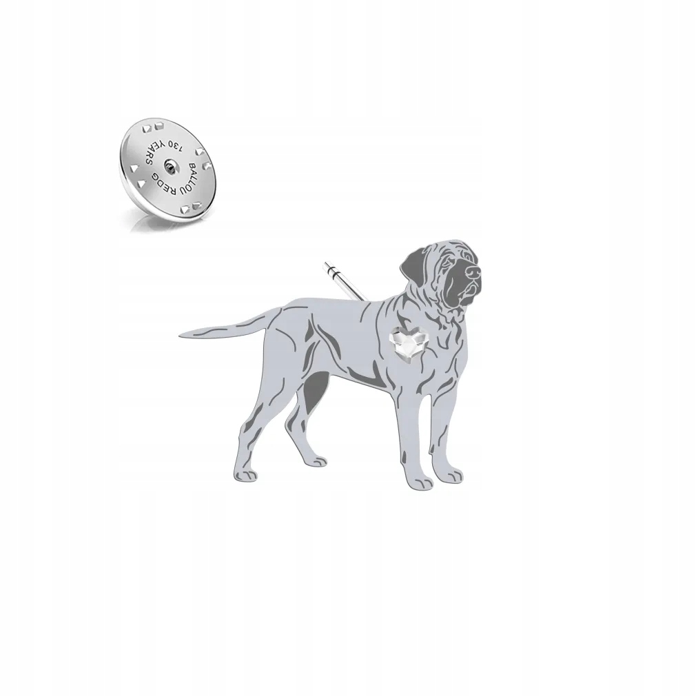 Odznak s japonským psem Mastif 925 Dárek Žena Věnování