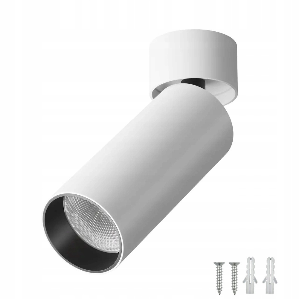 Reflektor Stropní svítidlo Tuba 12W Bílá Teplá barva Nastavitelná Bílá matná