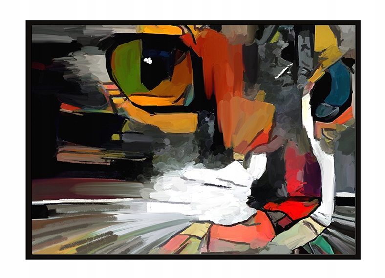 OBRAZ PLAKAT W RAMIE 53x73 cm Kot P1626