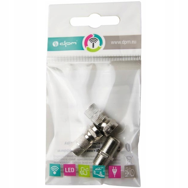 ŁĄCZNIK PRZEJŚCIE 2X GNIAZDO F BECZKA+ WTYK F 2szt Marka DPM