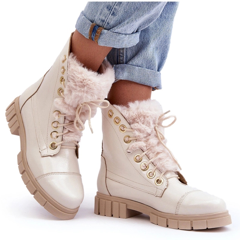 Kotníkové Boty Kožíšek Lewski 3296 Světle Béžové 37