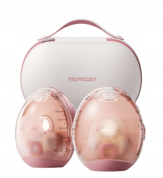 Laktator Momcozy Air 1 Ultra-Slim Breast Pump Podwójny Różowy