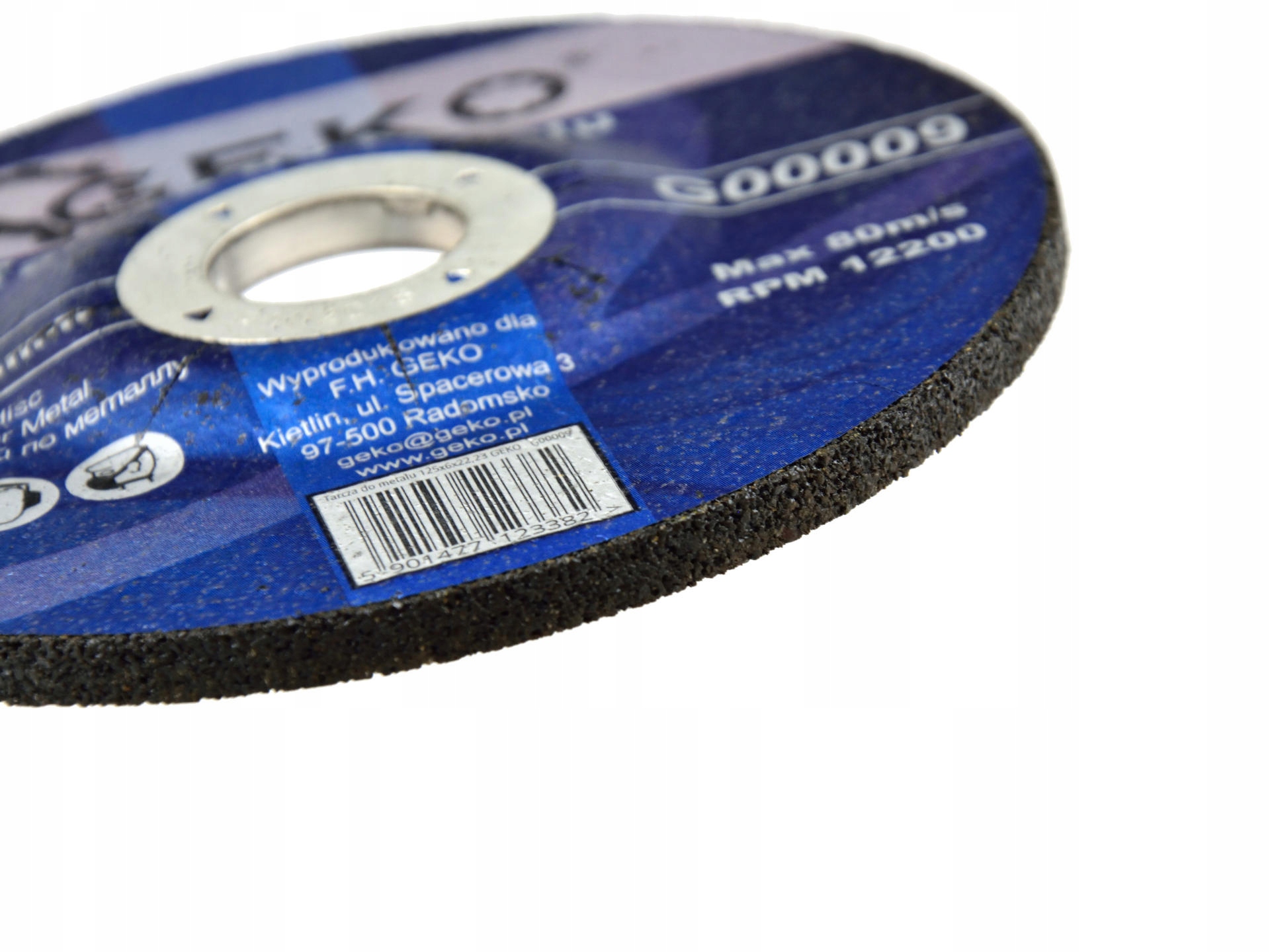 TARCZA DO SZLIFOWANIA METALU GEKO 125x6x22 G00009 Kod producenta G00009