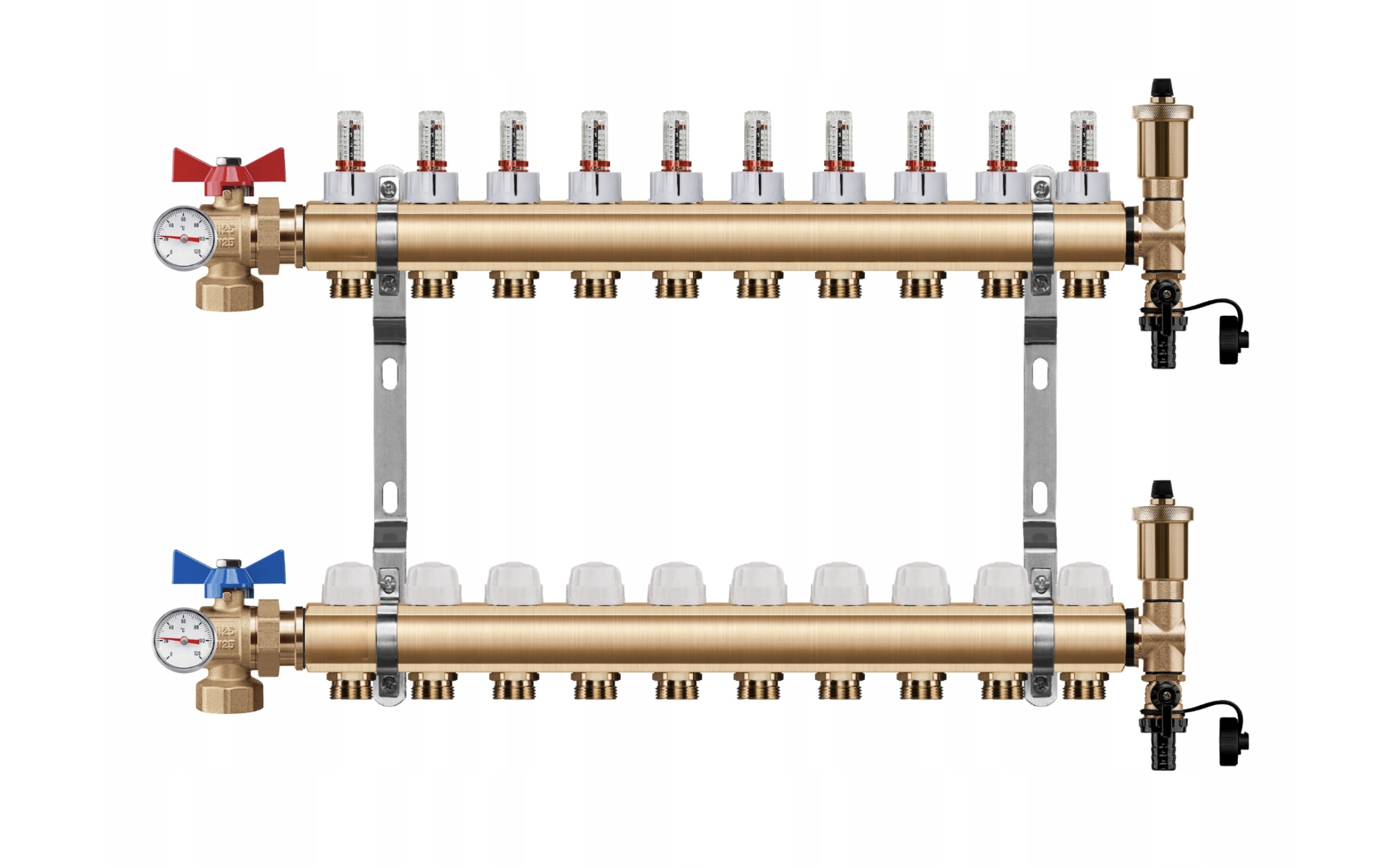 Rozdělovač podlahového vytápění 10 +pex Úhlový Kulový Ventil