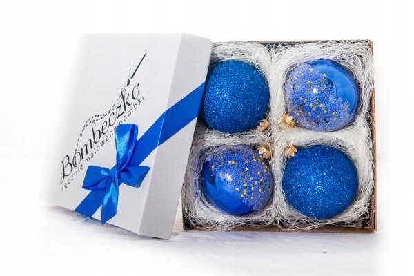 

Zestaw bombek ręcznie zdobionych 10 cm