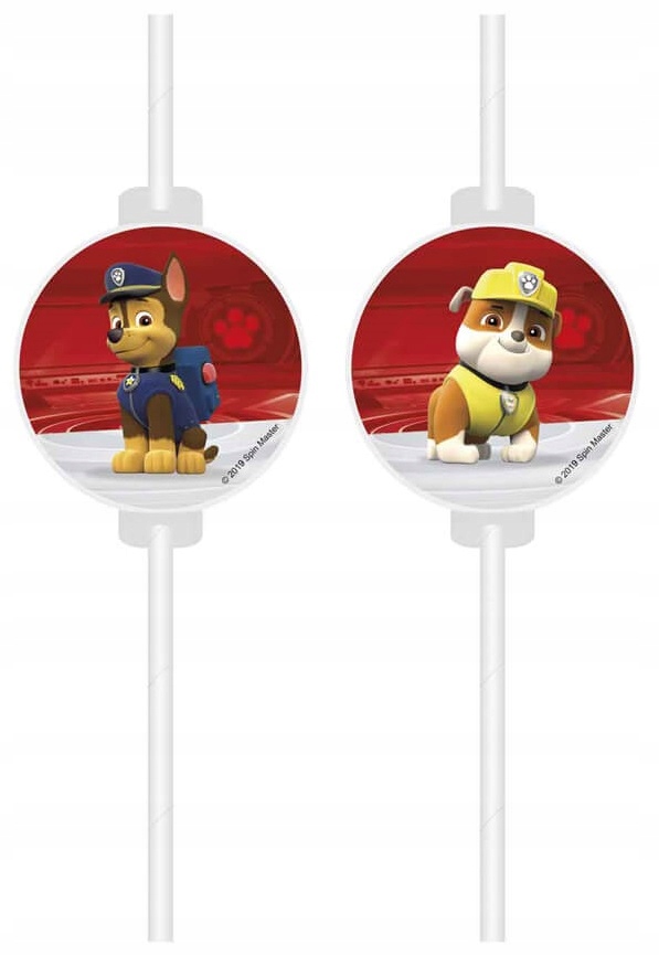 Słomki papierowe Paw Psi Patrol Party 4 sztuki