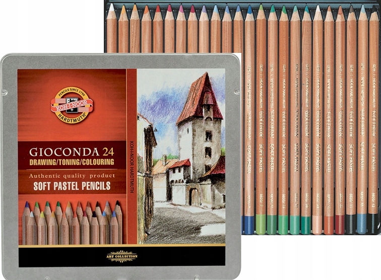 Suché pastelové pastelky Gioconda Koh-i-noor 24 barev v kazetě 8828