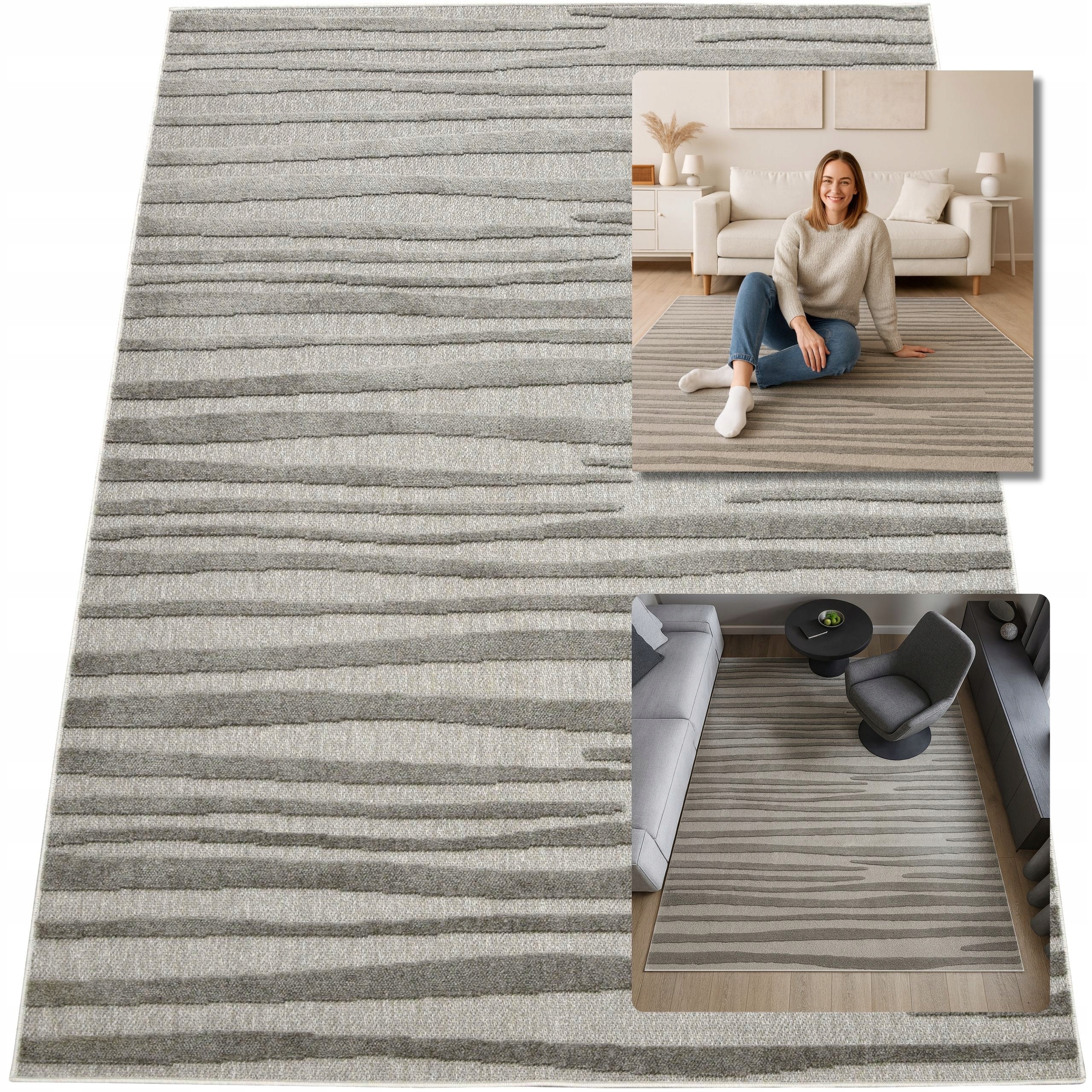 Koberec Moderní Šedý Měkký Medúza Koberce Do Obývacího Pokoje Glamour 80x150