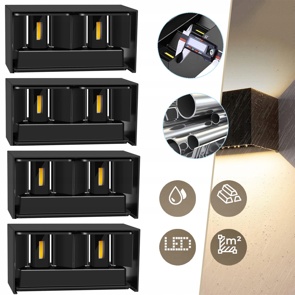 4 Kusy Led Nástenných Svietidiel Do Interiéru Moderné Nástenné Osvetlenie 3000 K