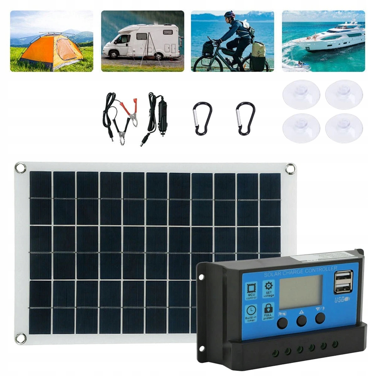 Zestaw Panel Słoneczny Zestaw Do Kampera Solarny 300W Regulator 40A 12V