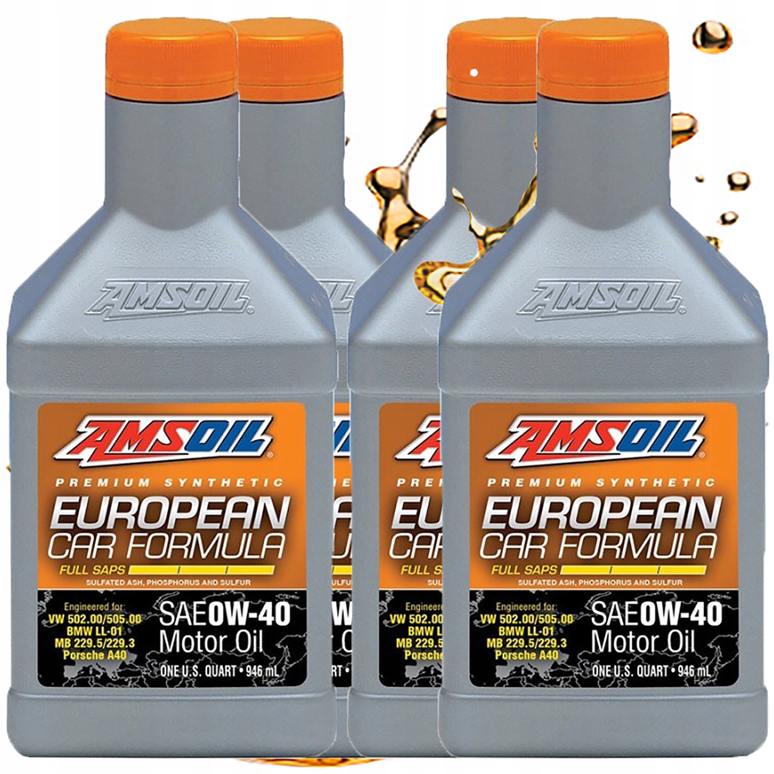 Syntetický Motorový Olej Amsoil 0V40 European Motor Oil Full Sap Efo 3,78